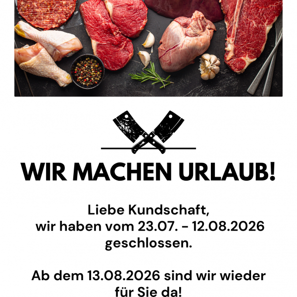 Weiß Rot Appetitlich Minimalistisch Bold Urlaub Metzgerei Aushang Flyer A4